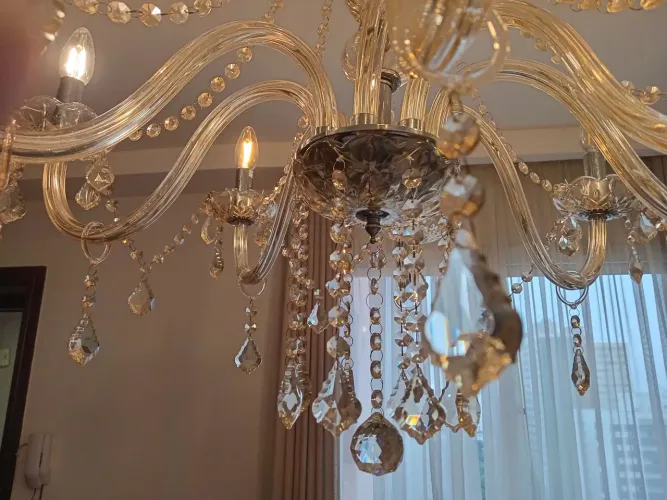 Lustre Cristal 8 arandelas e lâmpadas led