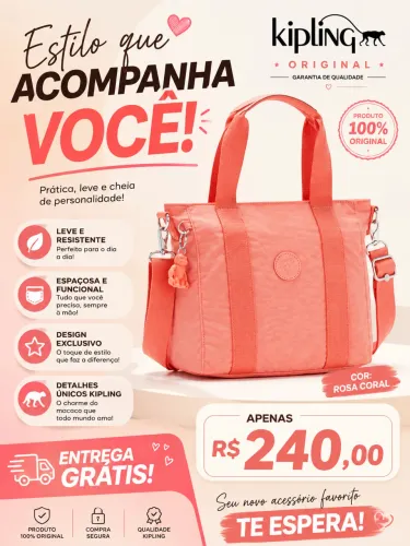 Bolsa asseni mini coral Kipling