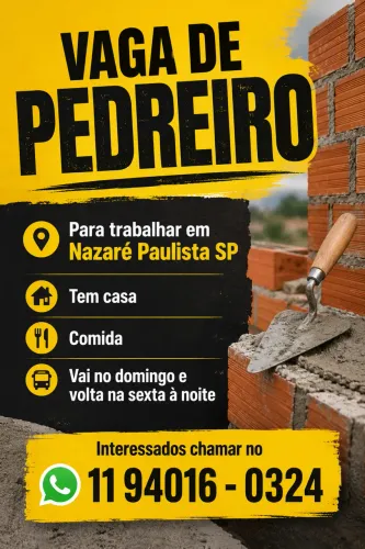 Pedreiro para Trabalhar em Nazaré Paulista SP