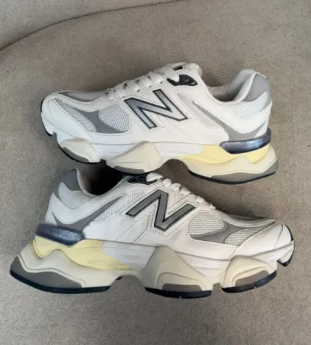 Tênis New Balance 9060 Couro Off White Unissex Premium - Disponível 34 AO 43 (Foto Real)