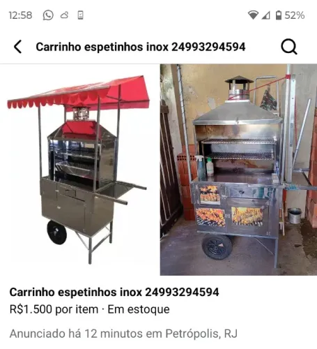 Carrinho espetinhos 