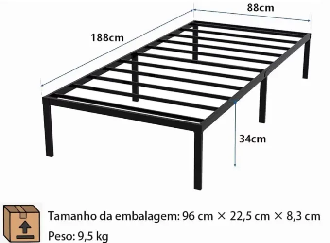 2 camas de solteiro estrado de metal