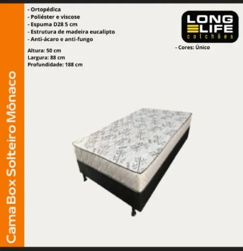 Cama box solteiro Mônaco D20
