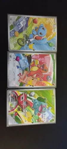 Trio inicial de Kanto - Pokémon - Squirtle, Charmander e Bulbasaur