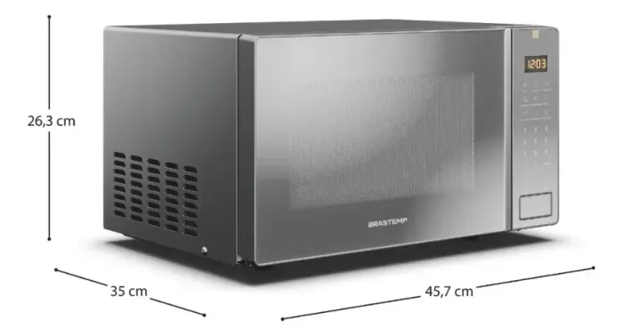 Micro-ondas Brastemp 20 Litros Cor Inox com Funções Pré-Preparo - BMS20AR