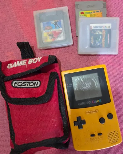 Game Boy Color Amarelo + 3 Jogos + Capa Original | Nintendo