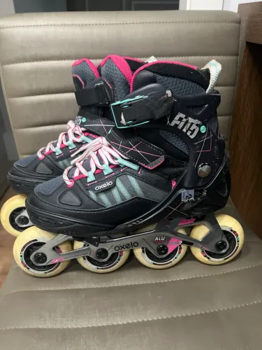 Patins Oxelo (Decathlon) Ajustável - ABEC 7 - Base Alumínio