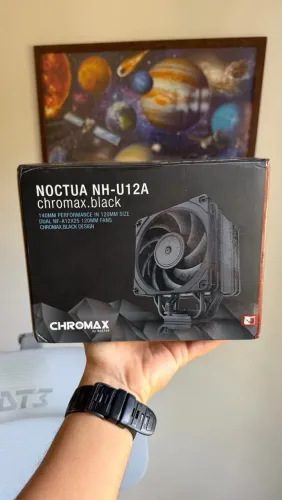Air Cooler Noctua NH-U12A chromax.black - Completo na Caixa c/ 6 Meses de Garantia