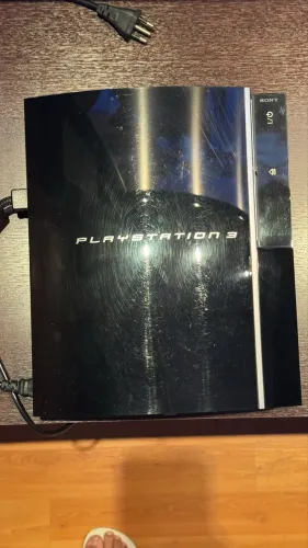 PS3 Fat com controle e jogos