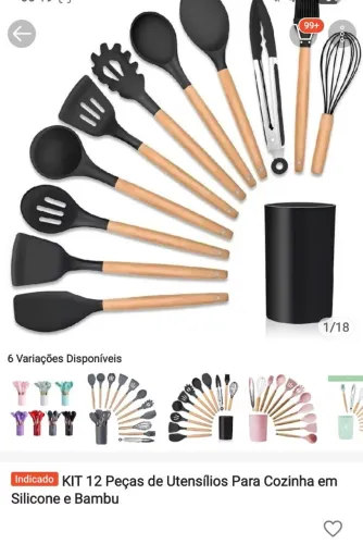 Kit Utensílios de Silicone, novo nunca usado