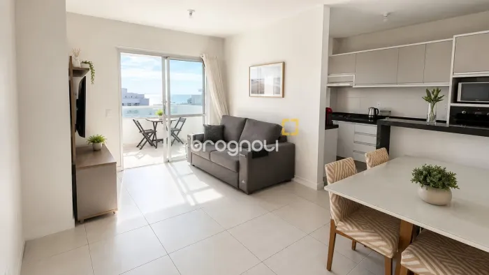Apartamento 2 quartos (1 suíte) com sacada e vista para o mar