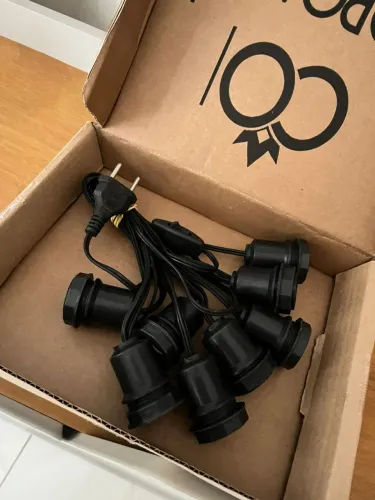 kit fiação para camarim com 8 sotaques E27 pretos, ideal para montagem de molduras 