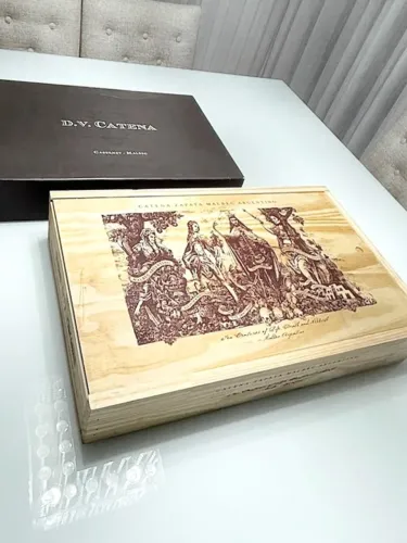 caixas de vinho catena zapata - madeira original decoração