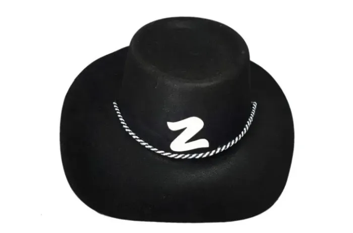 Chapéu Zorro Adulto PVC Fantasia Preto