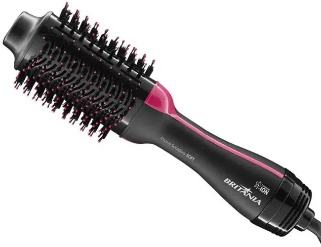 Escova Secadora Britânia Bec02 Soft 1200W Rosa/Preto 127V - 110V