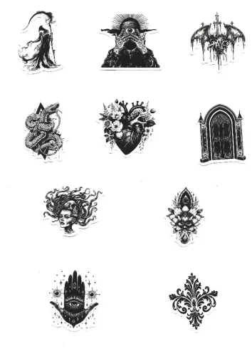 Adesivos (sticker) Gótico 01 (10 Unidades)