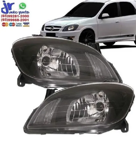 Par Farol Celta 2007 a 2015 Máscara Negra Foco Simples