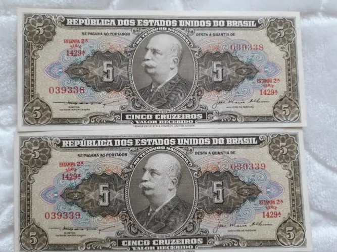 Cédulas Antigas - 5 Cruzeiros - 1956 - FE