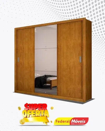 Guarda Roupa 3 Portas 4 Gavetas Espelho Direto da Fabrica Fazemos Entrega