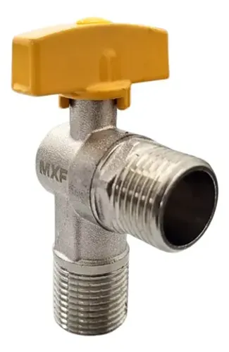 Valvula de Esfera 90° 1/2 MxM Para Gas Com Alavanca Bestfer