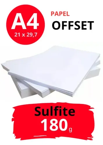 Papel A4 Offset 180 g/m² PCT 250 folhas - AP 60Kg CB