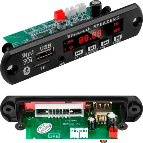 Placa Receiver Mp3 com Bluetooth, USB, Aux, Sd, Controle não amplicada
