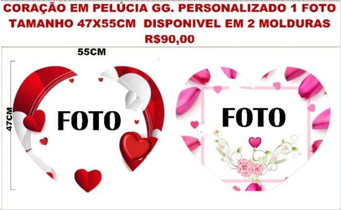 coração pelúcia personalizado