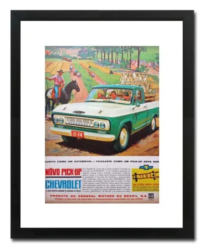 Chevrolet pickup C14, C10 - Quadro / pôster decorativo com propaganda original de revista