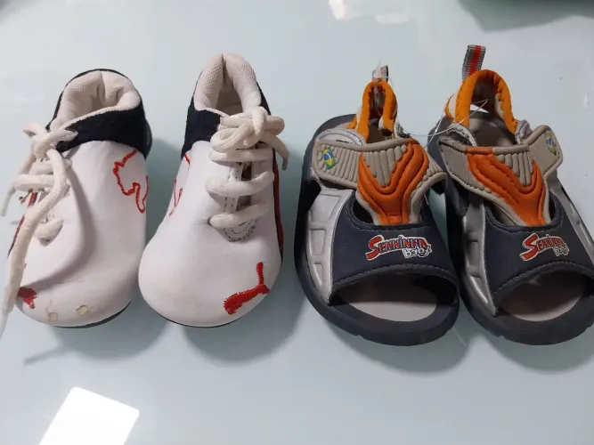 Kit de sapatos para bebê - Tênis e Sandália