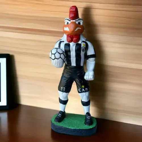 Escultura Mascote GALO DOIDO 30cm Artesanal