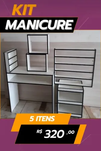 Mesa para manicure com 5 itens