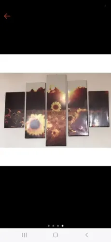 Quadro Decorativo Girassol - 5 Peças