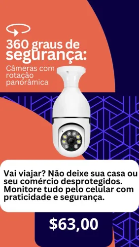 Camera de segurança IP modelo lâmpada