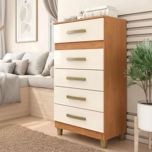Cômoda Malta 5 gavetas - Entrega Rápida 