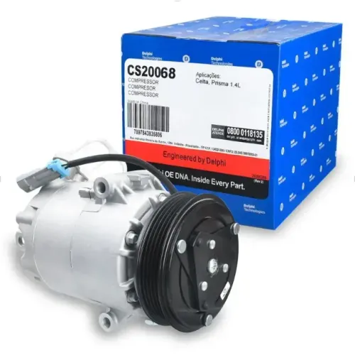 COMPRESSOR AR CONDICIONADO 12V CVC PASSANTE CELTA CLASSIC PRISMA 1.0 1.4 09>15 DELPHI