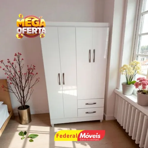 Guarda Roupa 4 Portas Solteiro Oferta Imperdível - Temos Crediário