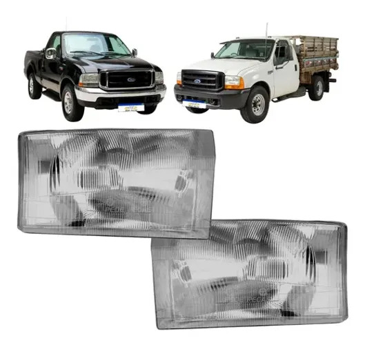 Par Farol Ford F250 F350 1998 A 2006 Foco Simples Cromado