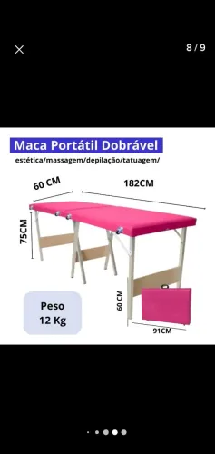 Maca Portátil Rosa estética hospitalar salão 