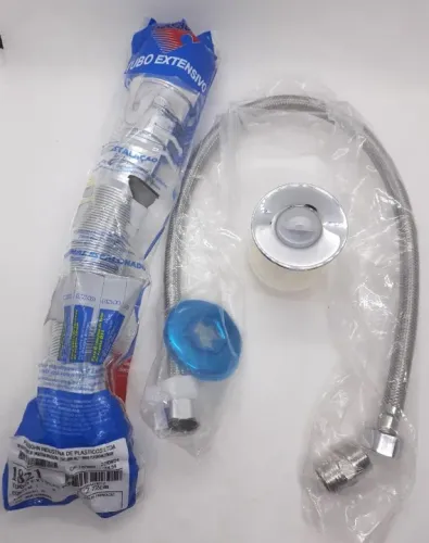 Oferta. Kit C Sifão Sanfonado + Engate Flexível 60cm + Válvula Lavatório Metal