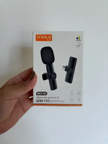Microfone de Lapela Gold Plus