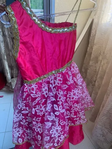 Vestido Fantasia de princesa, rodado, rosa, 6:7anos