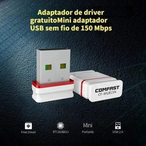 Mini Adaptador Wireless Usb Wifi 150mbps 2.4ghz Pc e Notebook