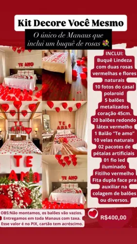 Kit de decoração romântica faça você mesmo