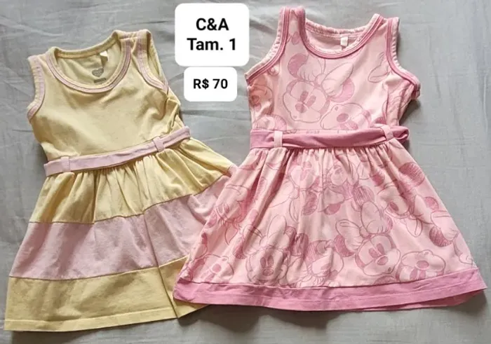 Vestidos C&A Amarelo e Minnie Tam. 1