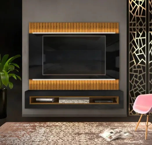 Mega oferta! Painel Belutti com Fita de LED p/ TV até 65' 100% MDF