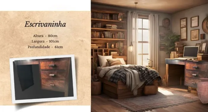 Linda Escrivaninha rústica antiga!