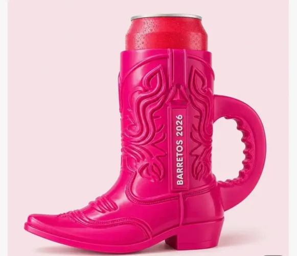 Bota Porta Lata Latão 350/473ml Boiadeira Barretos
