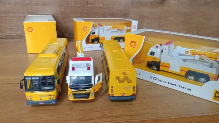 CAMINHÃO REBOQUE  Esc. 1/72 PARA ÔNIBUS, VOLVO SHELL- DIECAST