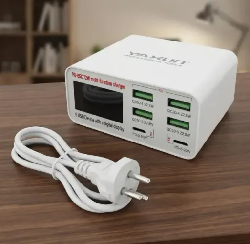 Fonte Carregadora Usb E Usbc Medidor De Voltagem Yaxun 896c