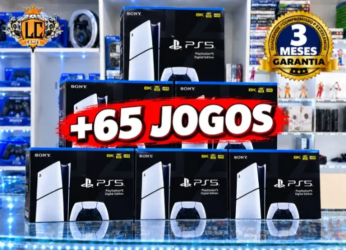 PS5 SLIM 1TB DIGITAL + 64 JOGOS e GARANTIA e BRINDES (O31) 98423-5O25